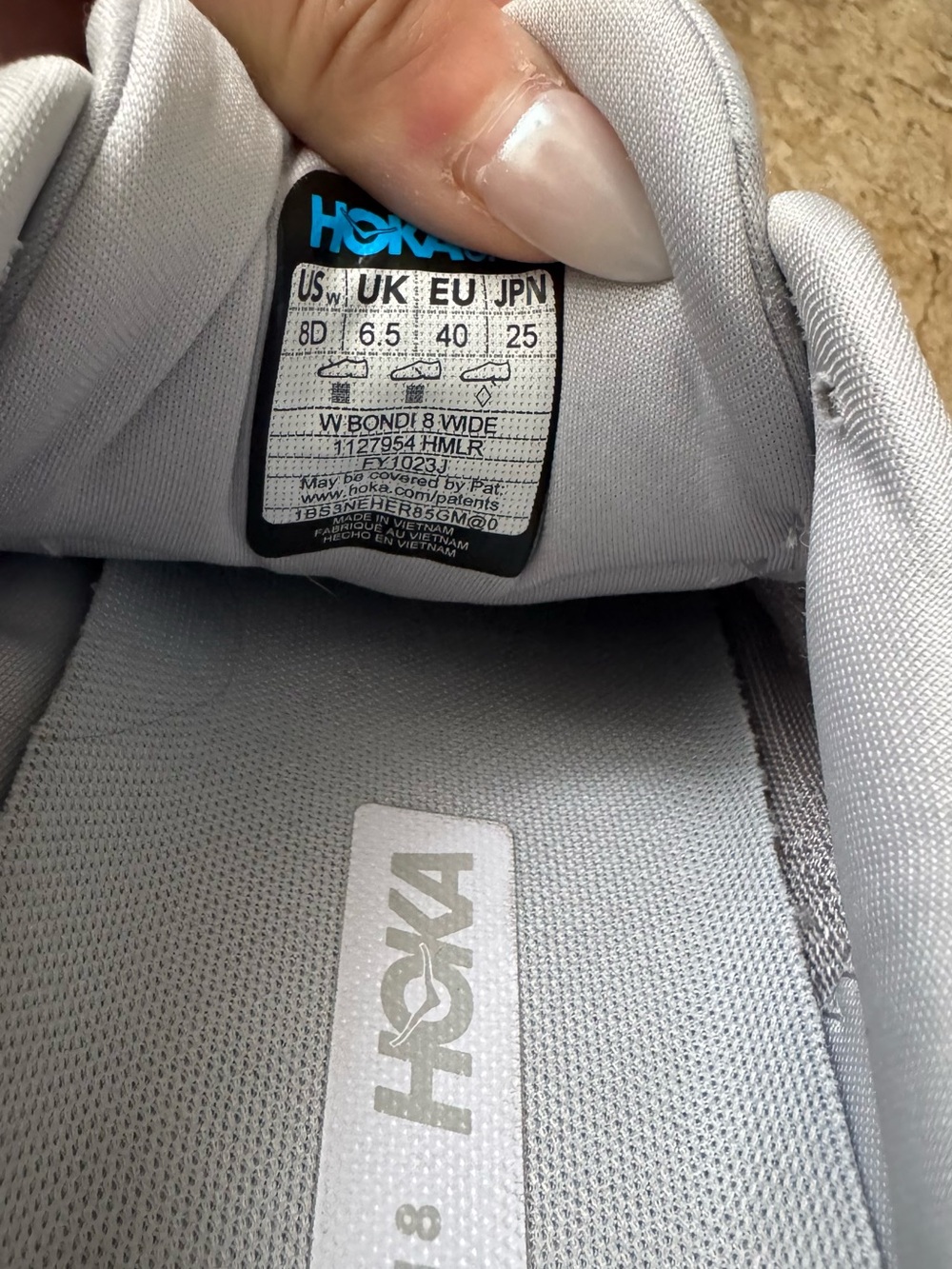 Women’s HOKA Bondi Wide Athletic Shoes - Picture 5 of 6